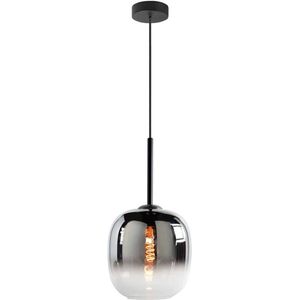 Moderne hanglamp Bellini | 1 lichts | smoke / zwart | glas / metaal | in hoogte verstelbaar tot 130 cm | Ø 22 cm | eetkamer / woonkamer lamp | modern / sfeervol design