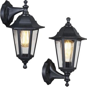 QAZQA new haven - Klassieke Wandlamp voor buiten - 1 lichts - D 212 mm - Zwart - Buitenverlichting