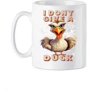 Koffie beker tekst I don`t give a duck - thee mok - eend