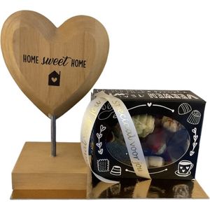 Wooden Heart - Home sweet home - Bonbons - Lint: Speciaal voor jou - Cadeauverpakking