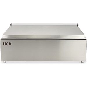 HCB® - Professionele Horeca Bakhouder - 3 x 1/6 GN - deksel - RVS / INOX - Incl. gastronorm bakken - Gastronormbak - 22.5x54.5x24.5 cm (DxBxH) - 4 kg - 1363