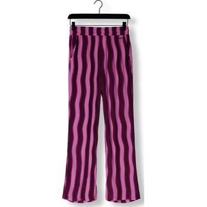 Colourful Rebel Melody Stripes Straight Pants Broeken Dames - Paars - Maat L