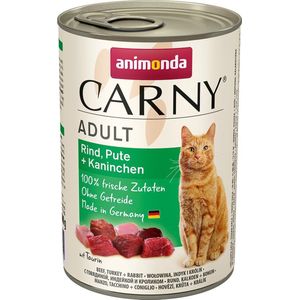 Animonda Carny Adult Rund, Kalkoen + Konijn 6 x 400 gram ( Katten natvoer )