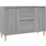 vidaXL - Dressoir - 101x35x70 - cm - bewerkt - hout - grijs - sonoma - eikenkleurig
