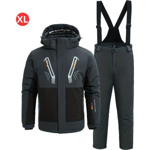 Livano Skipak - SkiBroek - Skijas - Ski Suit - Wintersport - Heren - 2-Delig - Grijs - Winter - Maat XL