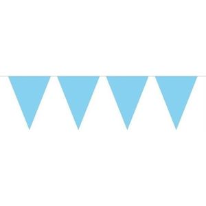3x Mini vlaggenlijn / slinger - baby blauw - 300 cm