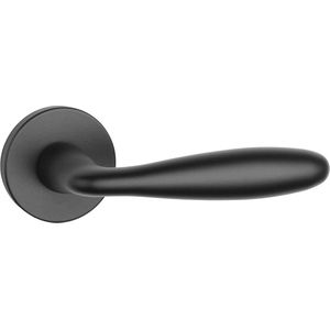 Zwarte massieve Aprile deurklinken VERBENA Ø 53x7 mm per paar