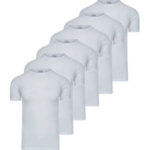 Beeren 6 stuks- heren T-shirts wit 100% Katoen - XL