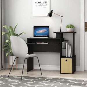 computerbureau - gamingtafel - computer thuisbureau met display stand ,, zwart/bruin, 100,1 (B) x 86,6 (H) x 39,9 (D) cm