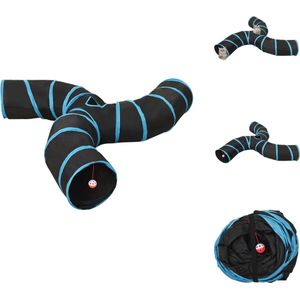vidaXL Kattentunnel S-vorm - Polyester - 3-voudig - Geschikt voor meerdere dieren - Speelgoed voor dieren