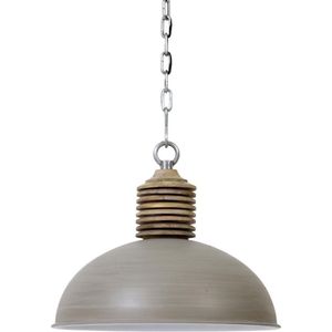 Light & Living Hanglamp AVERY - Beton/Wit Kop Hout - XL