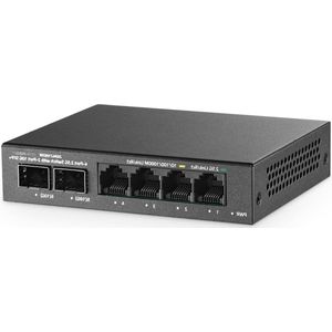 Netwerk Switch - 4 Poorten 2.5G Ethernet - 2x 10G SFP+ - Metalen Behuizing