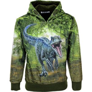 S&C Hoodie Dino groen Kids & Kind Unisex Groen - Maat: 146/152