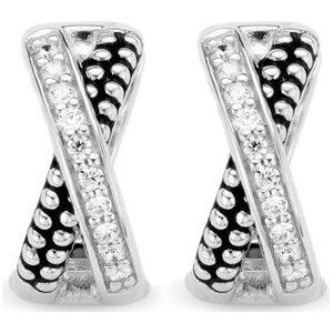 TI SENTO Dames Oorbellen - 925 zilver - Zirconia wit - 7707ZI