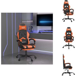 vidaXL Gamingstoel - Gamingstoelen - Televisiestoel - Racingstoel - Gamestoel met voetensteun kunstleer zwart en oranje