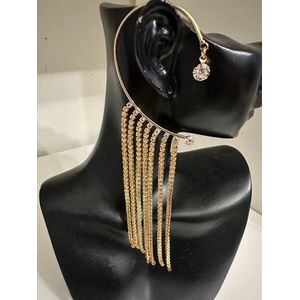 Strass kwastjes oorwrap goudkleurig | Moederdag | Verjaardagscadeau| Cadeautje| Valentijnsdag| Kado | sieraden | vaderdag | oorbellen | oorsieraden