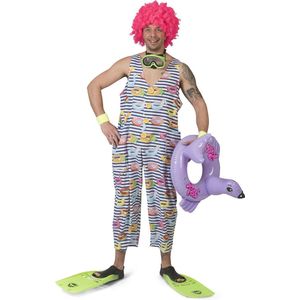 Funny Fashion - Grote Baby Kostuum - Vrolijk Zwempak Zwembanden - Man - - Maat 52-54 - Carnavalskleding - Verkleedkleding