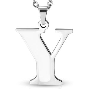 Amanto Ketting Letter Y - 316L Staal - Alfabet - 20x22mm - 60cm