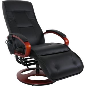 ARLES II relaxfauteuil, massagefauteuil, MET massage ~ kunstleer, zwart