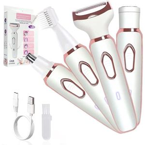 Ladyshave - Ladyshave voor vrouwen - 4 in 1 Lady Shave - Oksels - Benen - Bikinilijn - Gezicht - Ladyshaves - Bikinilijn