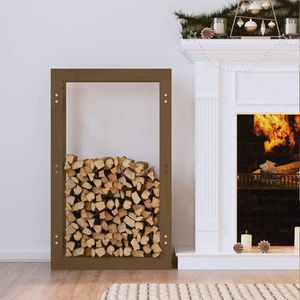Brandhoutrek Houten Massief - Ventilatie voor Effectieve Houtopslag - Ideaal voor Buiten of Binnen - 60 x 25 x 100 cm