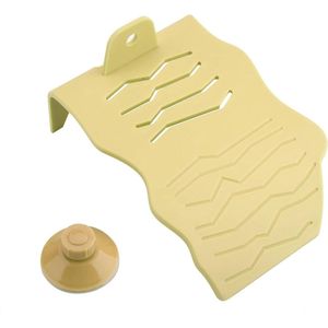 Basking Platform Plastic Terrarium voor Schildpadden met Zuignappen (Geel S)