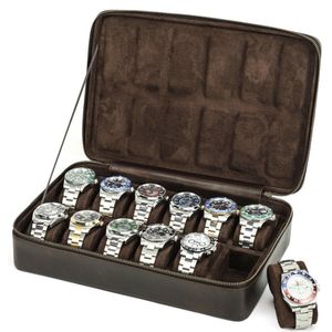 Timezone - Lederen Horloge Opbergdoos voor 12 Horloges