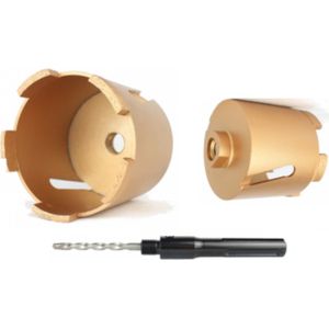 Diamant dozenboor Ø 82 x 115mm - beton / diamantboor - sds max adapter - M16 - centreerboor - stopcontacten - gatenboor - dozenboor