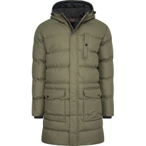 Cappuccino Italia - Heren Jas winter Hooded Winter Jacket Army - Groen - Maat XL