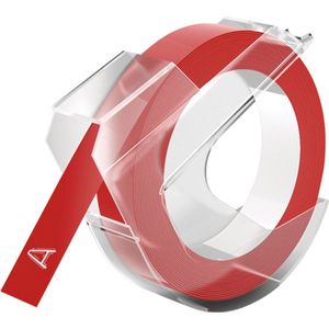 Labeltape dymo 898150 9mmx3m rood/wit | Omdoos a 10 stuk | 10 stuks