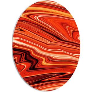 WallClassics - PVC Schuimplaat Ovaal - Verschillende Tinen Oranjekleurige Verf - 42x56 cm Foto op Ovaal  (Met Ophangsysteem)