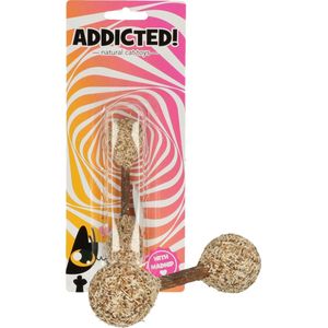 Addicted Wood Dumbell – Kattenspeeltje gemaakt met Madnip – Met Kattenkruid - 10,5 x ø 2,5 cm