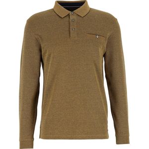 Casa Moda - Polo Long Sleeves Geel - Regular-fit - Heren Poloshirt Maat 3XL