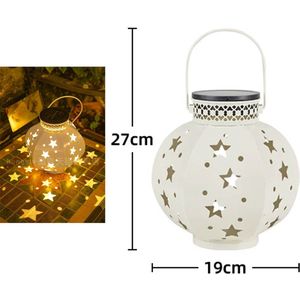 Solar Tuinlamp- Tuinlamp op zonne-energie voor buiten-Solar Hangende Lantaarn-metaal -lantaarn - led - tuinverlichting - IP65 waterdicht - vintage, hangend, balkon, decoratie voor buiten, patio, terras, muur, tafel, warm wit