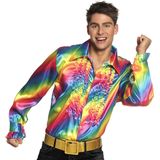 Boland - Party shirt rainbow (XL) - Volwassenen - Danser/danseres - 80's & 90's - Disco- Pride - Progress