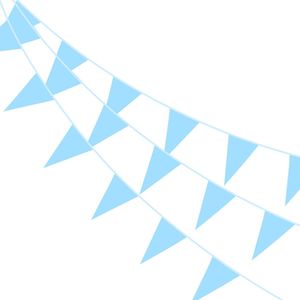 Blauwe Slingers Verjaardag Versiering Blauw Vlaggenlijn Feest Decoratie Vlaggetjes – 10 Meter
