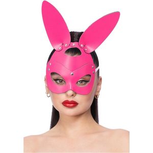 Smiffy's - Hoer & Stripper & Bunny & Playboy Kostuum - Fetisj Konijnen Masker Roze - Roze - Carnavalskleding - Verkleedkleding