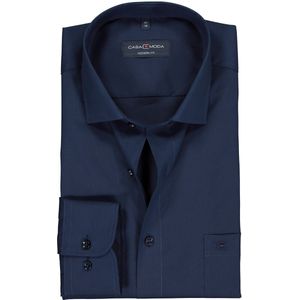 CASA MODA modern fit overhemd - marine blauw - Strijkvriendelijk - Boordmaat: 47