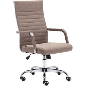 In And OutdoorMatch Bureaustoel Keegan - vergaderstoel - beige - stof - ergonomisch - in hoogte verstelbaar - 46x49x106cm