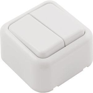 McPower Finery Serie Wisselschakelaar – 2-voudig Wandschakelaar - 250V/10A Opbouw Lichtschakelaar - Wit