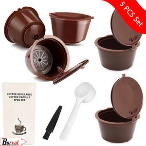 Borvat® | Set van 5 herbruikbare, hervulbare Dolce Gusto koffie cups