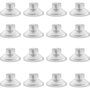 Doorzichtige PVC zuignappen met schroefdraad - 16 stuks voor ramen en spiegels ophangen in keuken en badkamer .