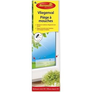 4x Aeroxon vliegenvanger raam plakstrips 21 cm - Vliegenstrips milieuvriendelijk- Anti-insect - Insectenbestrijding