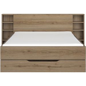 Gami - Tweepersoonsbed n en opbergruimte Lucian | 140 x | Helvezia Oak - 140x200 -