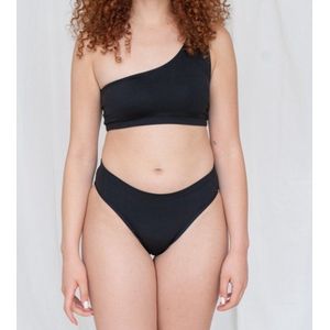 Menstruatiebikinibroekje mid-waist Lotties Period - Zwemslip XXL - Zwart - Menstruatiezwemkleding - Lotties Period Underwear