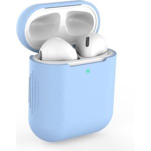 Jumada's Apple Airpods hoesje -  ""geschikt"" voor Airpods 1 en 2 - Softcase - Baby Blauw - Beschermhoesje - Cover