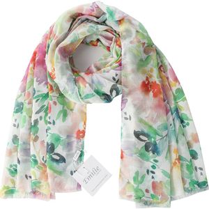 Emilie scarves - sjaal - vrolijk - print fantasie bloemen - gekleurd