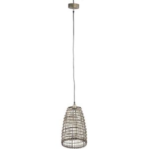 PTMD Lyric Ronde Hanglamp - H. x Ø29 cm - Metaal/rotan - Koper