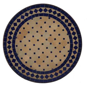 Bijzettafel mozaïek Ø45 cm blauw-rhombus