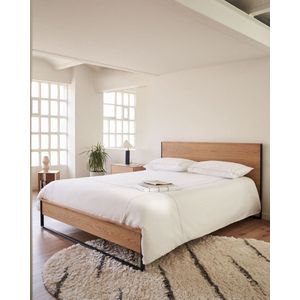 Kave Home - Set Elvia dekbedovertrek en kussensloop 100% perkaal katoen 180 thread count wit 135 x 200